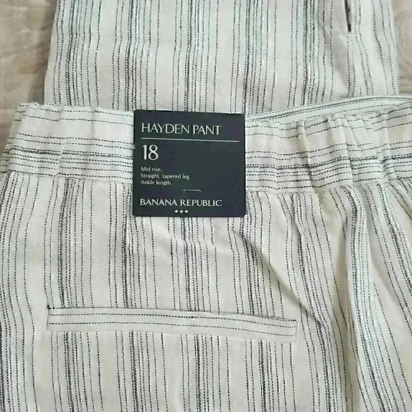 Banana Republic Linen Hayden Striped Pull On Pants - Picture 9 of 13
